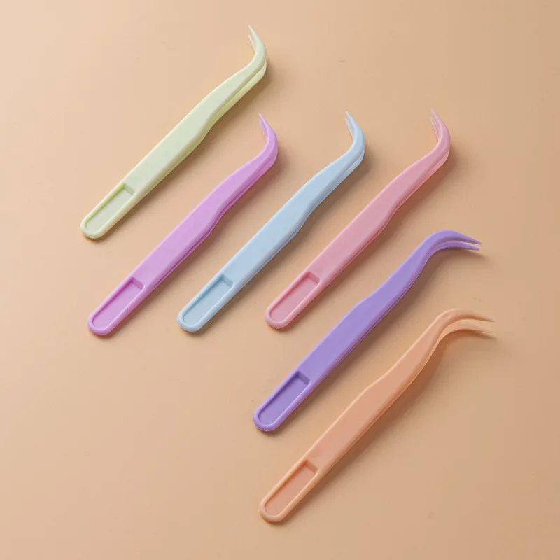 11.5cm Macaroon Color Plastic Nylon Tweezers For Kpop Poloco Nail Sticker Scrapbook Bean Jewelry DIY Craft Clip