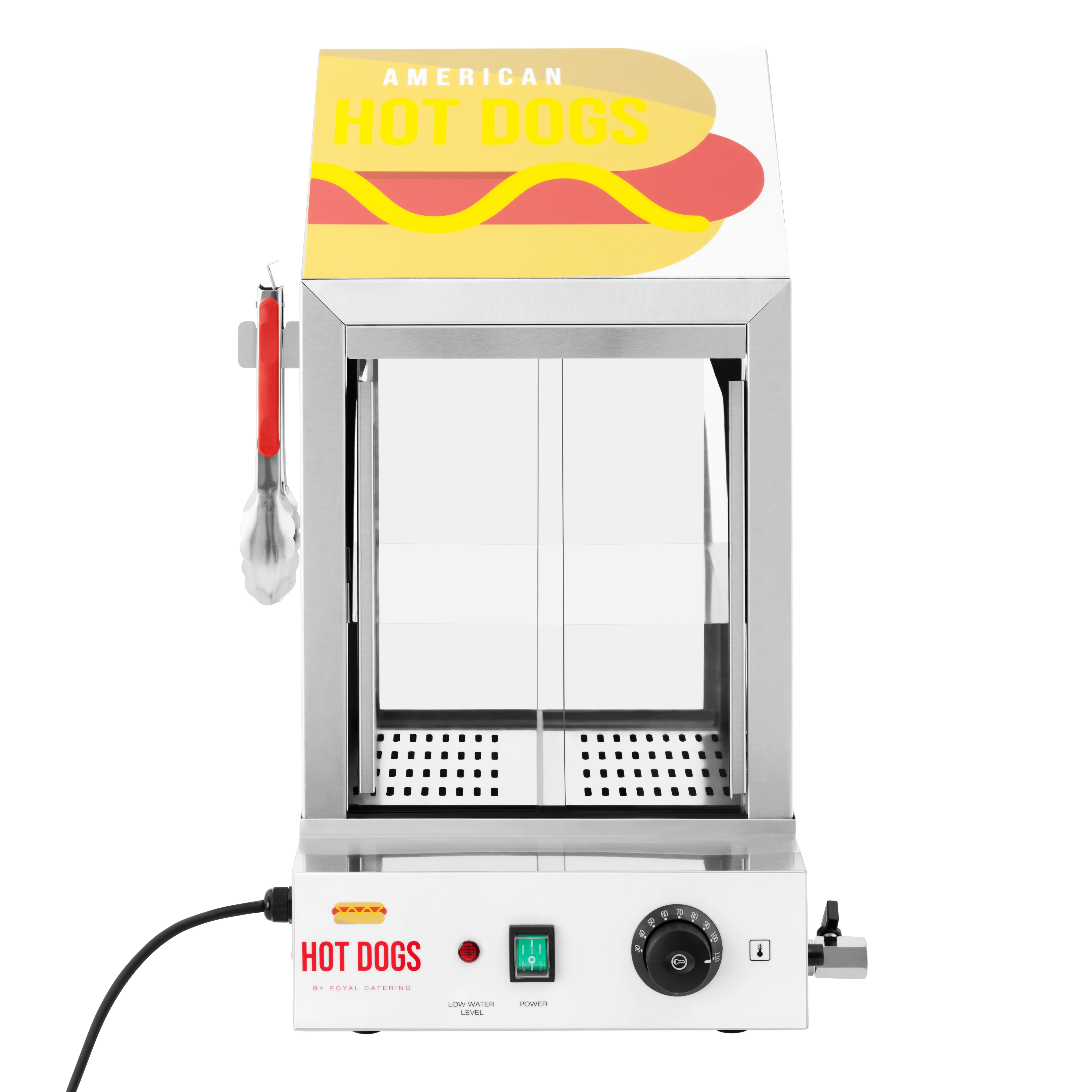 German Quality CE Market Leading Price 100 Hot Dogs Sausages 25 Buns 1000W Stainless Steel Hot Dog Steamer