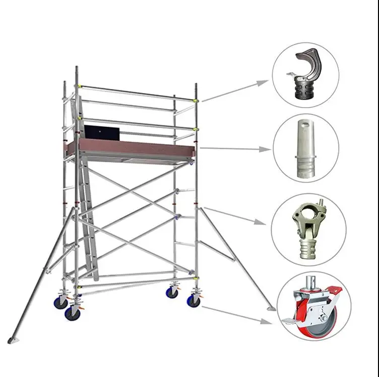 Aluminium single width ladder scaffolding