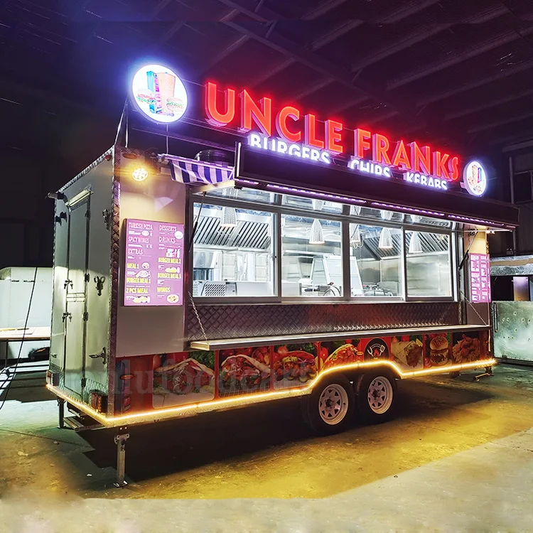 Kebabs Food Trailer Drivable Food Truck with Full Kitchen Mobile Food Carts for Sale