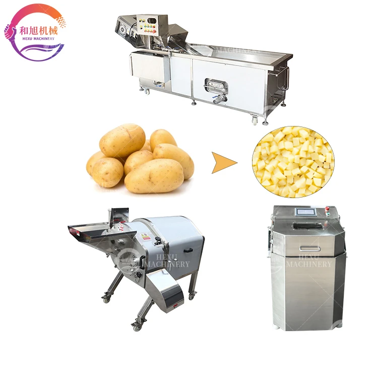 Industrial mushroom dehydrator machine potato dewatering vegetable-fruit cutter dicer line of washing and drying potato machines