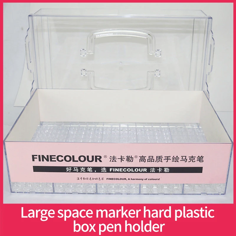 Finecolour 160/240/480 слот, высокое качество, портативный прозрачный акриловый художественный маркер, жесткий пластиковый ящик, переносной футляр для ручек