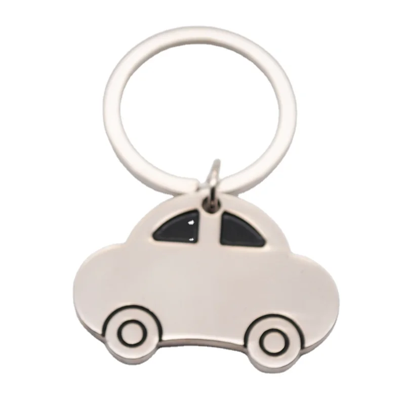 Personalized Logo Laser Engraved Alloy Key Holder Car Shaped Blank Sublimation Custom Metal Keychain