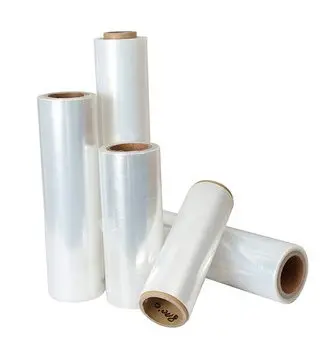 China Factory Transparent PE Stretch Film Flexible LLDPE Normal Clear Film With Slight Powder For Zippers Bag Tent Tablecloth