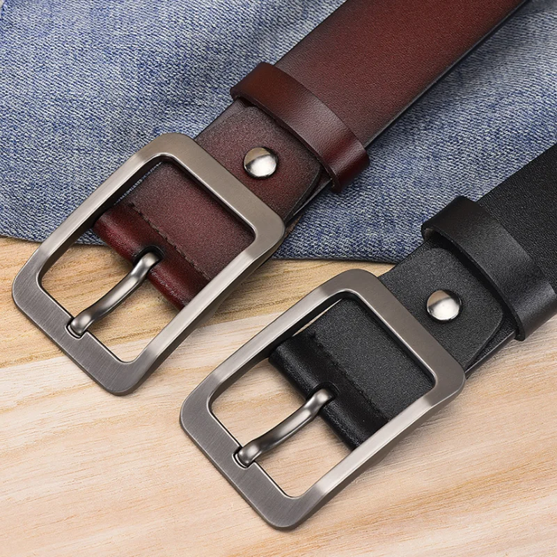 Factory Supply Vintage Business Belts Adjustable Casual Genuine Leather Belt For Men