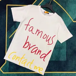 Candice detail contact me vintage whole print logo  knit shirt summer designer sweater for women