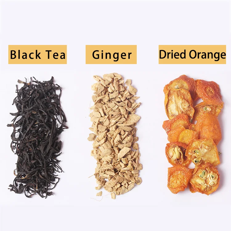 
Private Label Custom Cherry Blossom Organic Osmanthus Raspberry Leaf Orange Fruit Essence Ginger Flavored Tea 
