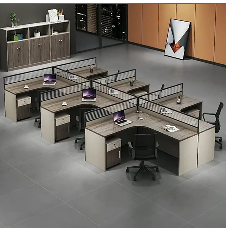 Офисная мебель современного дизайна, рабочая станция с одним сиденьем, деревянный компьютерный стол, стол для офиса с шкафом для хранения