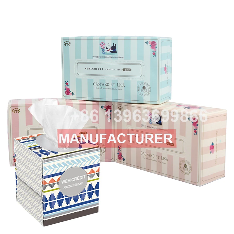 Customized pack 1 2 3 4 ply 1ply 2ply 3ply 4ply christmas printed facial tissue manufacturer