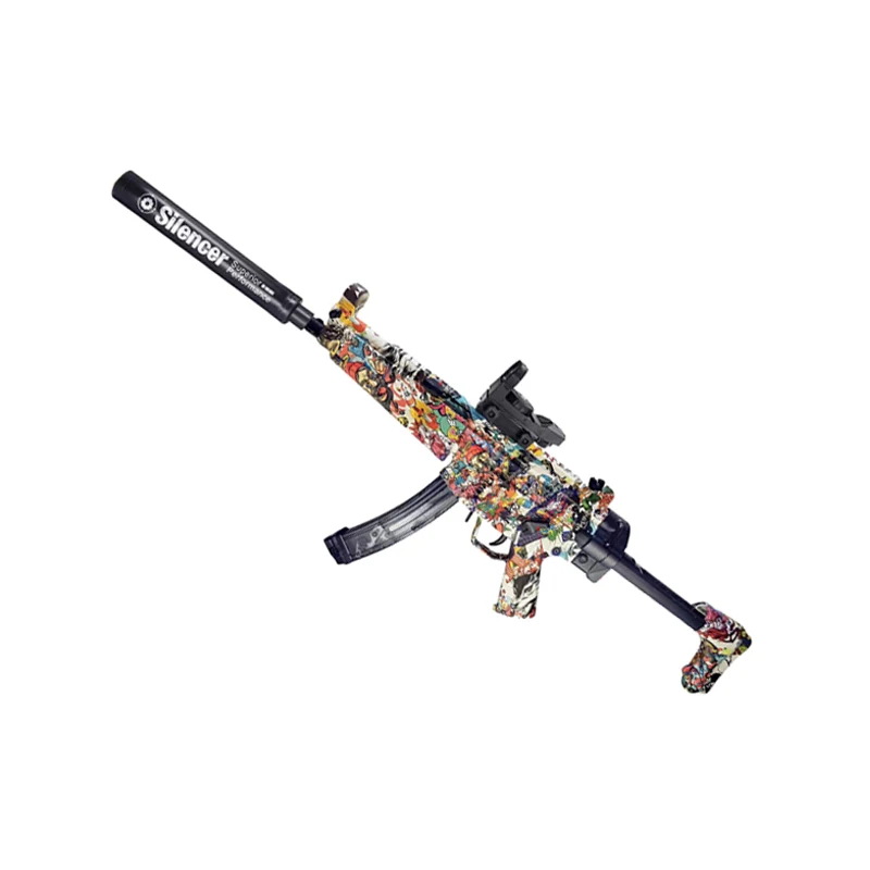 Promotional toys MP5K shooting game guns electric gel water ball blaster splatter gun with gel beads