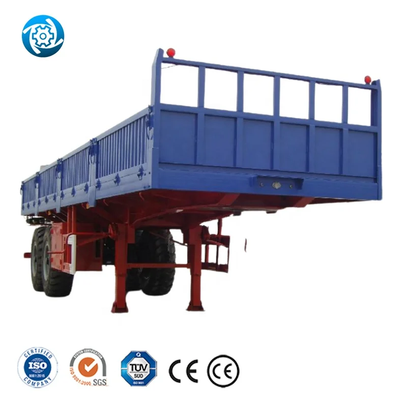 3 Axle Skeleton Fuel Tanker Car Carrier Lowbed Semi-Trailer Side Wall Flatbed Container Truck Flat / Low Bed Semi Trailer