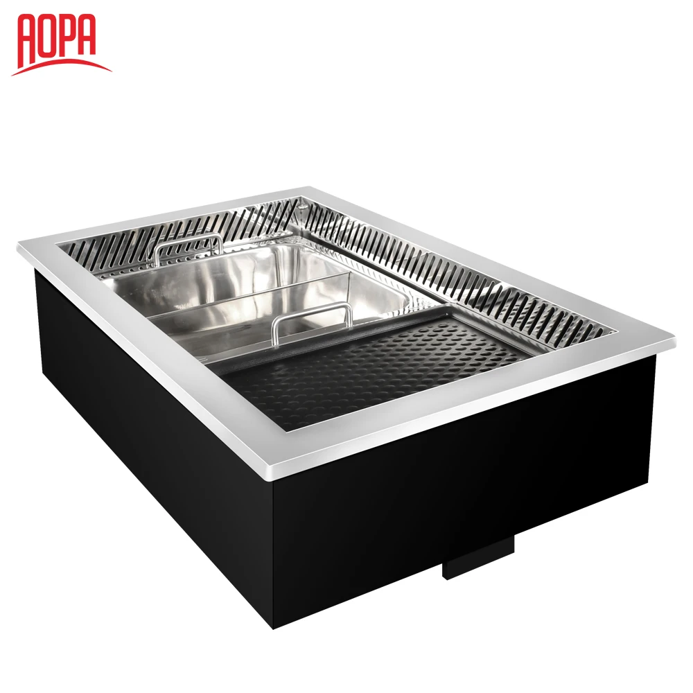 A New Generation Smokeless Electric Korean BBQ Grill and Hotpot Stove With Rise and Drop Function