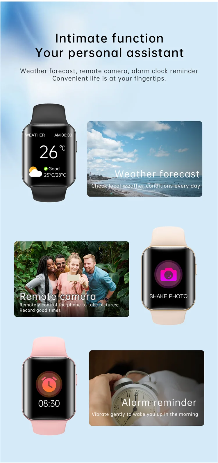 New products smartwatch T68 Pro phone call music heart rate full Curved screen true body temperature waterproof Smart Watch T68