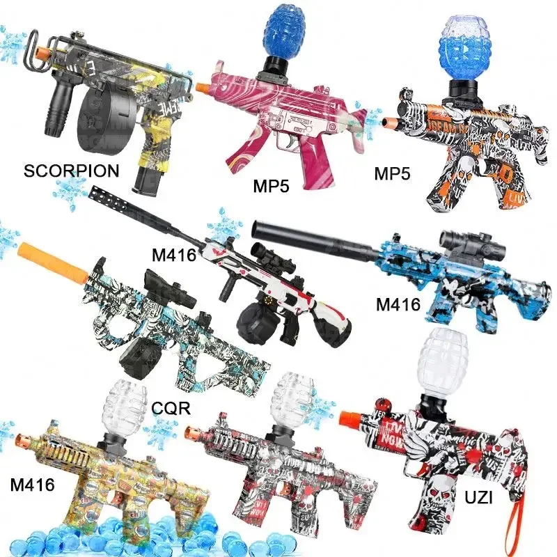 Electric orbeeze gun and target toys