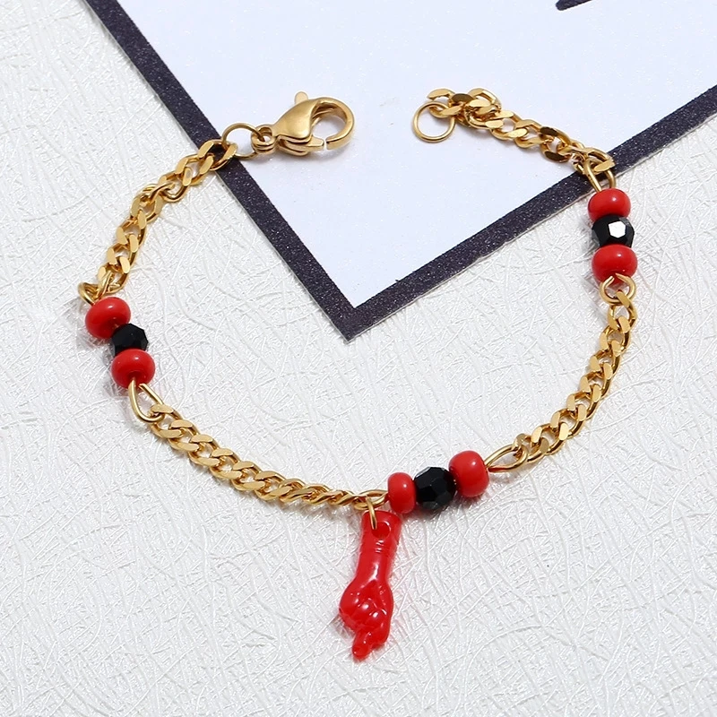 PULSERA MANO DE AZABACHE BEBE/18KC GOLD FILLED BABY AZABACHE BRACELET CHARM GIFTS