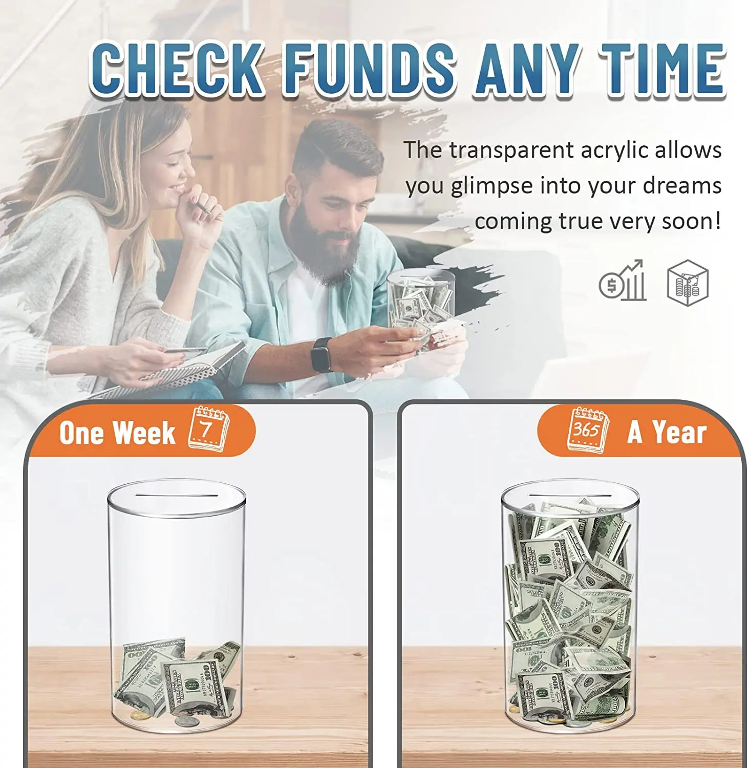 One Time Use Coin Money Box With Only Saving And No Withdraw