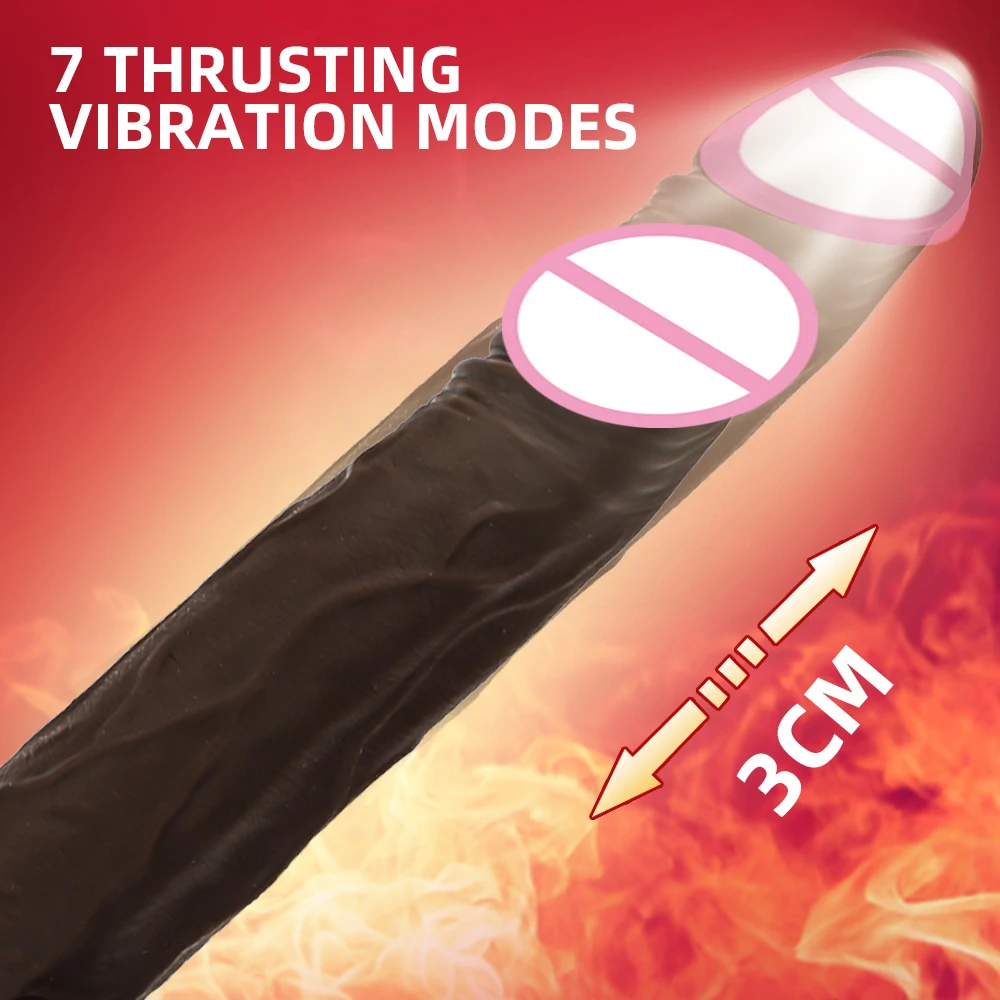 Silicone Electric DildoTelescopic Swing Rotating Heating Wireless Remote Control Female Vibrating Penis