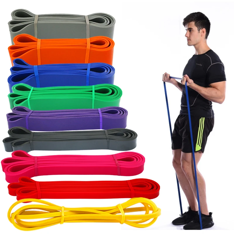 High quality elastic customized logo tpe gym home fitness workout yoga stretch band latex resistance loop band