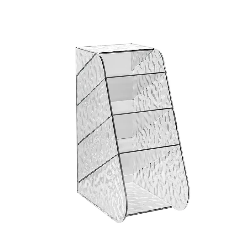 Large capacity inclined insert pen holder Children girls student desk desktop transparent partition storage box shelf