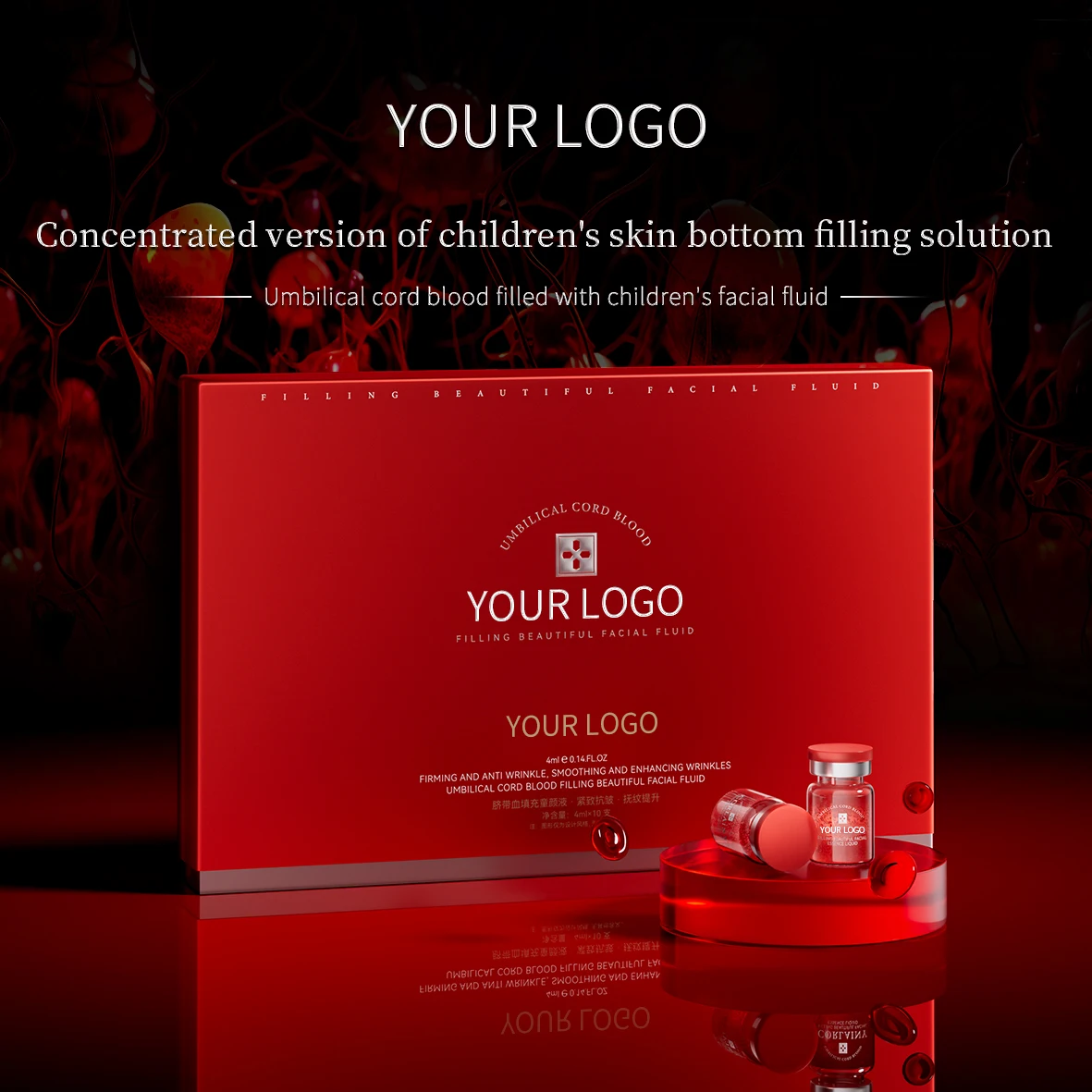 OEM/ODM customized umbilical cord blood goat embryo essence essence facial care essence firming anti wrinkle facial suit