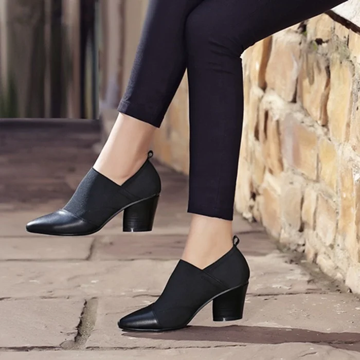 B13518A high quality women winter leather high heel boots shoes