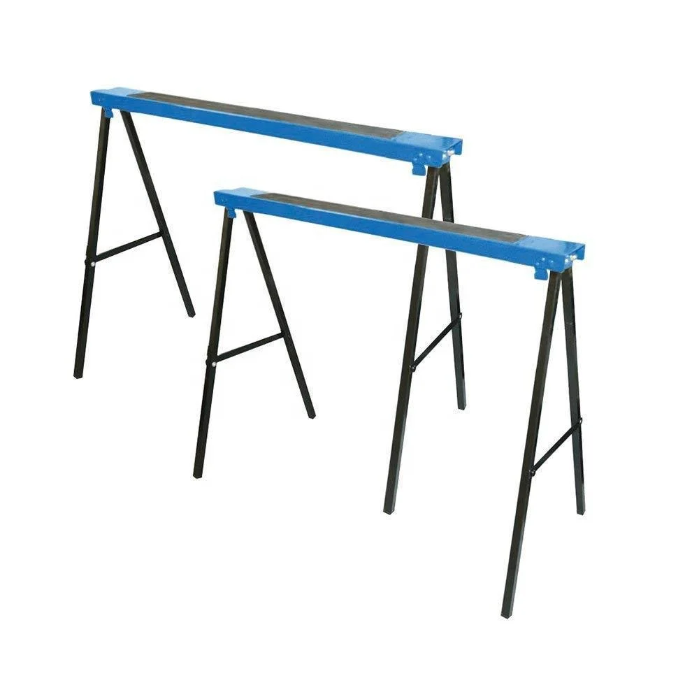 
1 Pair Heavy Duty Saw Horse Steel Folding Legs Portable Hand Tough Work Tool for DIY 250 capacity 