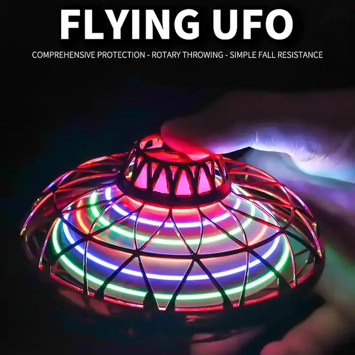 MK Hot Selling 360 Degree Rotation Flying  Boomerang Magic Led Mini Drone Colorful Hand Controlled Flying Orb UFO Ball Spinner
