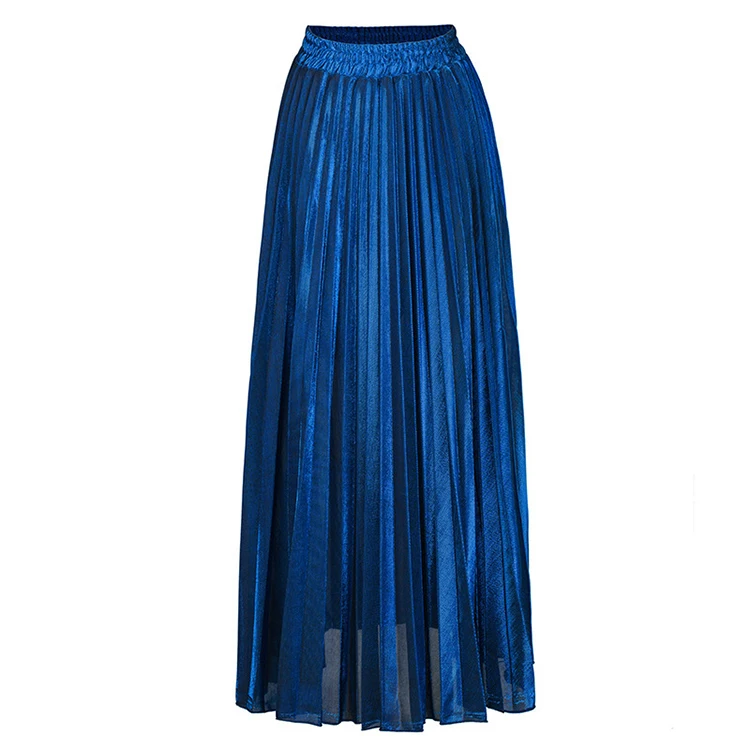 Pleated Falda Larga Casual Beach Pleated Maxi Plus Size Dresses Skirts women High Waisted Ladies Long Skirt for Women Summer