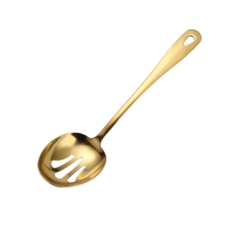 DFU73 Stainless Steel Hot Sale Modern Luxury Serving Spoon Serving Fork Serving Shovel Buffet Supply Gold Serving Utensil Set