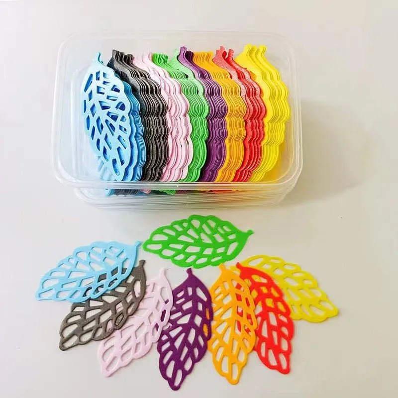 Edible Glutinous Rice Paper Colorful Hollowed Leaves Cake Dessert Toppers For Cake Dessert Decorating