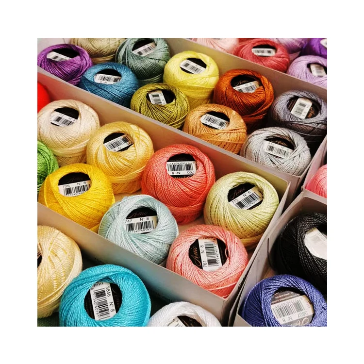 High quality pearl cotton yarn multiple colors available