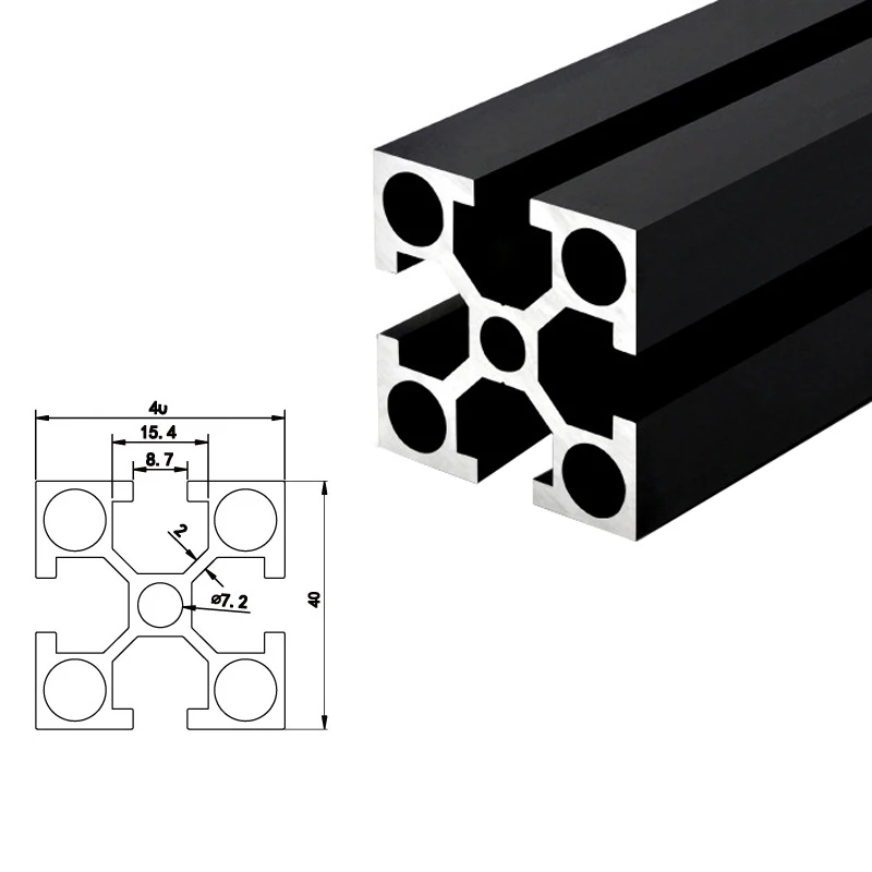 Surface Treatment Customized Aluminum Extrusion Profiles Equipment Frame Industrial Aluminum Profile 2020 4040
