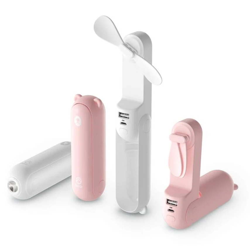 Новинка 3 в 1USB карманные складные вентиляторы перезаряжаемый внешний аккумулятор фонарик Электрический портативный держатель маленькие маленький размер