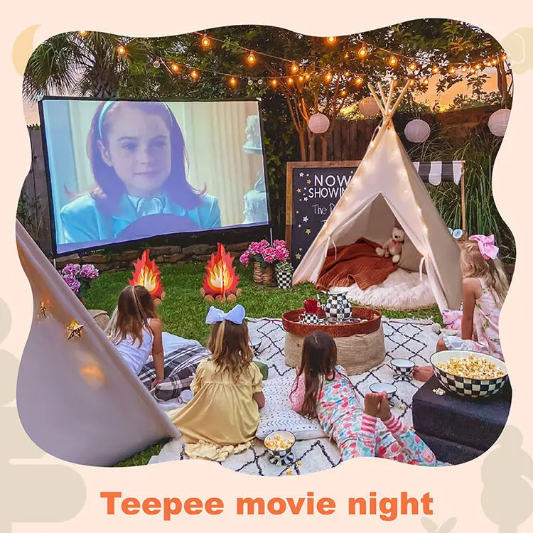 Kids Teepee Tent Indoor Outdoor Play Houser Children Camping Teepee Tent Foldable Tent For Kids