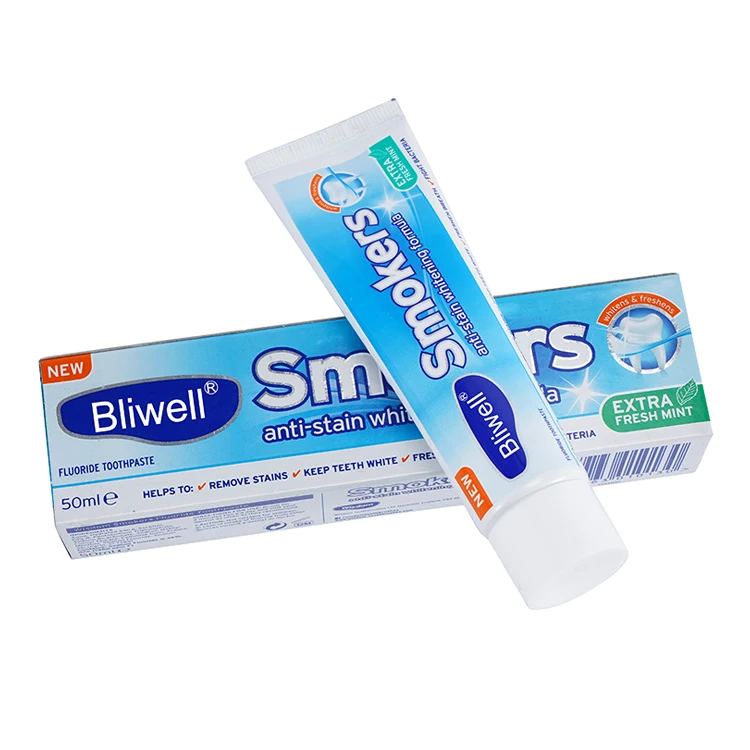 
OEM Private Label Teeth Whitening Wholesale Fluoride Remove Stains Extra Mint Toothpaste 50ml 