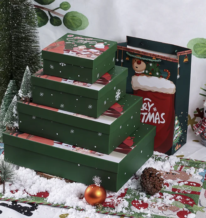 Red New Year Gift Packaging Box Merry Christmas Exquisite Magnetic Paper Box Christmas Gift Advanced Packaging Box