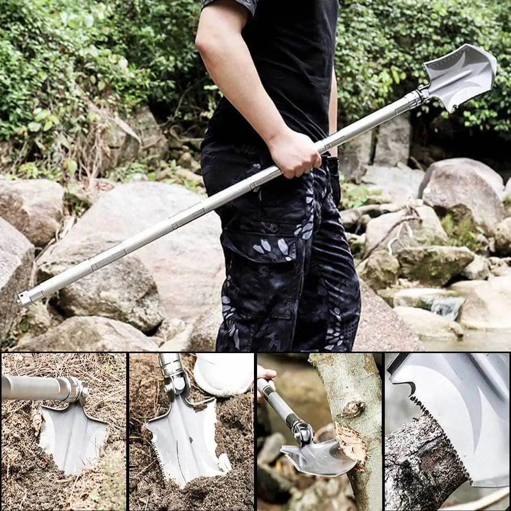Camping Trowel Tactical Mini Survival Folding Heavy Duty Carbon Steel Tool Custom Military Hand Held Shovel