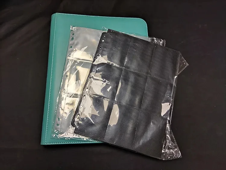 Hot Sale Trading Card Binder Collector Collection Map Leather Custom Print 4 9 Pockets Collection Game Cards Album