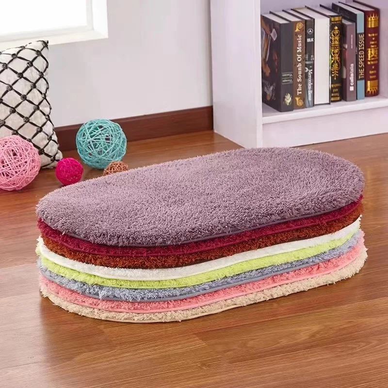 Newest Water Absorption Shaggy Rug Latex Non-Slip Bath Mat Bathroom, Microfiber Extra Soft Toilet Floor Bath Mats Rug Bedroom