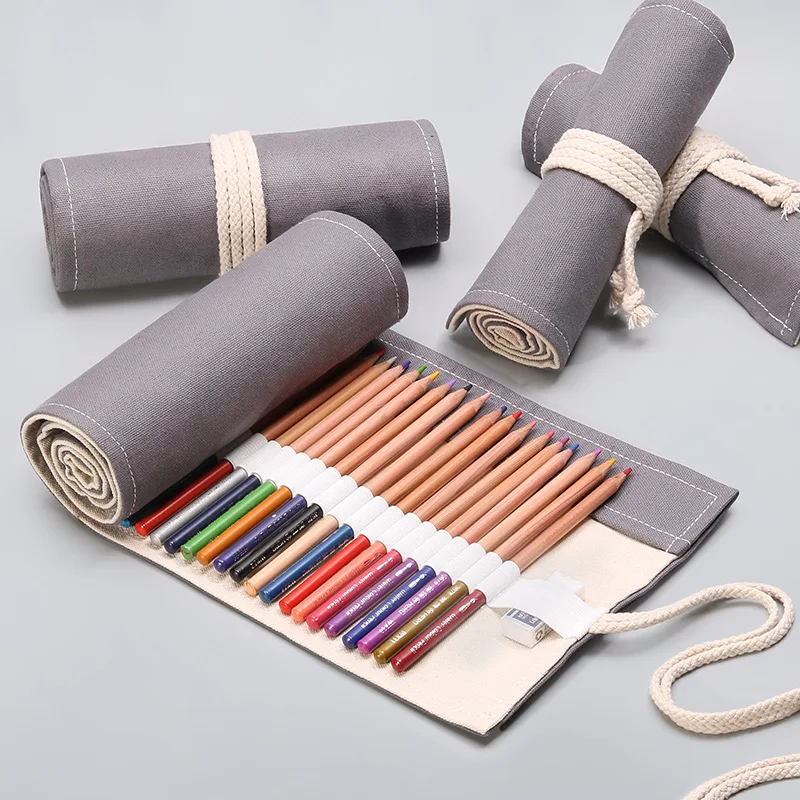 BEYOND 24/36/72 Slots Wrap Pencil Rolls Bag, Artist Colored Pencils Roll Up Pencils Case for Drawing Sketching