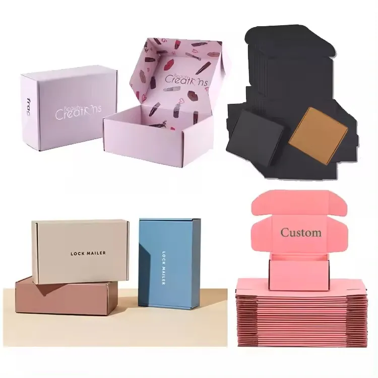 Custom Printed Logo Pr Packaging Mailer Shipping Cardboard Corrugated Paper Box For Dress Clothing Suit T Shirt Garment Apparel