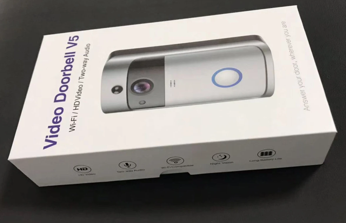  Лидер продаж на Amazon двухсторонний разговорный видеозвонок умный дверной звонок V5 с 7 синими зубьями wi-fi HD IP-камера ночного видения беспроводной