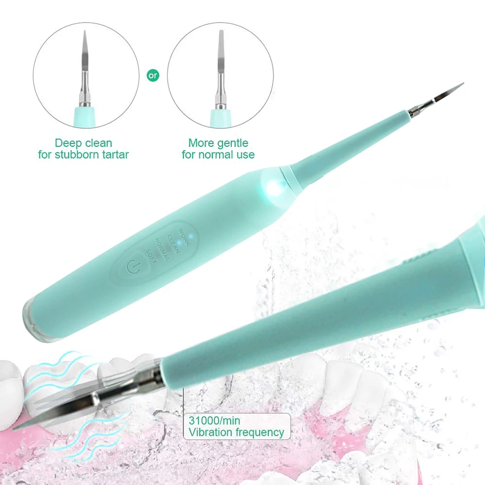 Fast delivery New electric USB powered  2 replacalbe heads dental calculus remover tartar remover