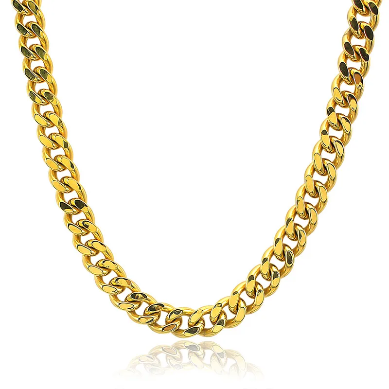 Массивное кубинское ожерелье в стиле панк из нержавеющей стали военная бижутерия толстый чокер до ключиц эффектные ожерелья для женщин и мужчин