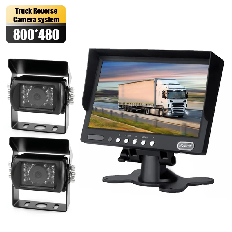 7inch inch DVR monitor quad view 1 2 3 4 channel truck camera recorder system 1080P Digital car Camera cctv System Reversing Aid