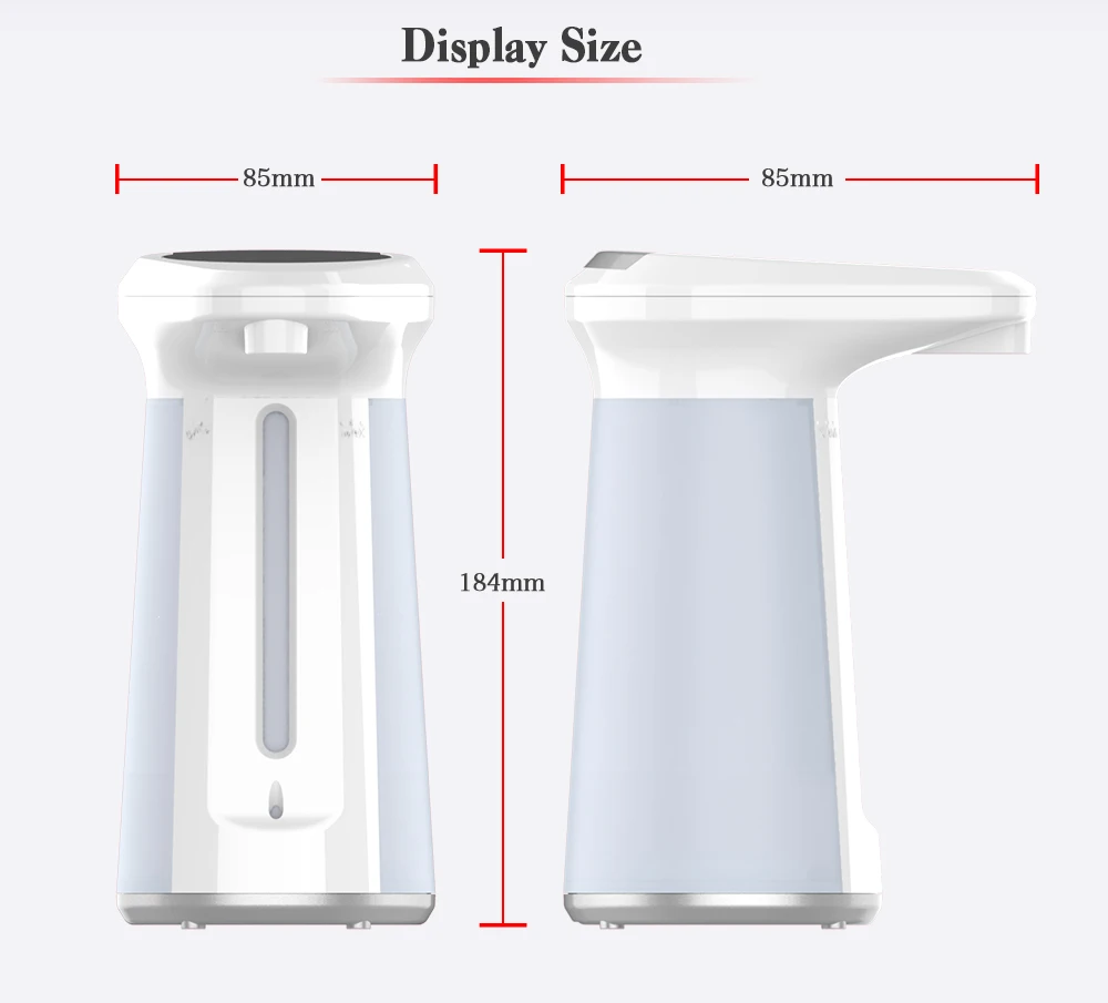  Touchless Wall Mounted Sensor Soap Dispenser Ir Automatic Motion Rechargeable Smart Stainless Steel Hotel 1 YEAR Graphic