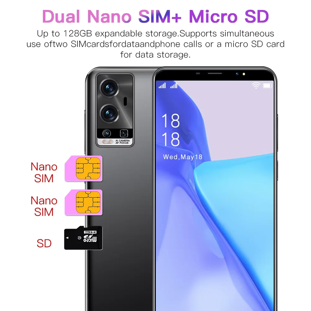 Hot Selling cell phone 5 inch 512mb+4gb Screen large memory smartphone Global GSM 3G mobile phones