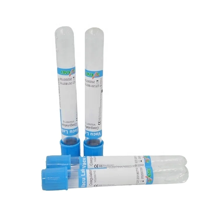Sanli Medical Hot Selling Plain EDTA K2 K3 Micro Mini Blood Collection Tube Purple Sodium Citrate Coagulation Blue