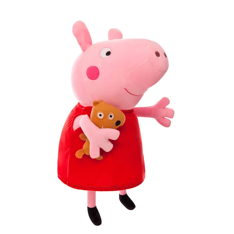 Baby Peppas Pig George Plush Toy Dad Mom Granny Grandpa Pig Stuffed Animal Doll Room Decoration Pillow Keychain Boys Kids Gift