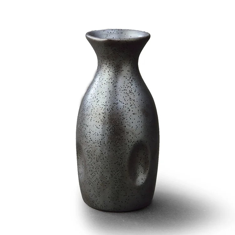 Matte Black Stoneware Korean Japanese Wine Glass Ceramic Tea Cup Sake Cup